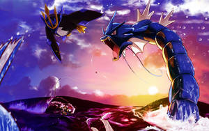 Empoleon Flying Over Sea Wallpaper