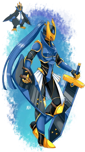 Empoleon Knight Holding Greatsword Wallpaper