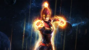 Empowering Women Everywhere – Captain Marvel Takes Flight Wallpaper