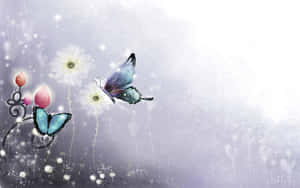 Enchanted Garden Butterflies Wallpaper