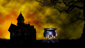 Enchanting Cauldron With Magical Smoke Wallpaper