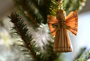 Enchanting Handmade Straw Christmas Angel Wallpaper