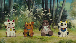 Enchanting Pom Poko Characters In Action Wallpaper