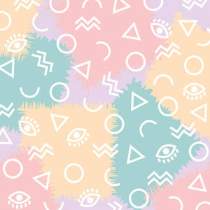 Energetic Cute Pastel Shapes Wallpaper