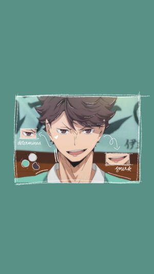 Engaging Doodle Of Toru Oikawa From Haikyuu!! Wallpaper