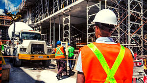 Engineer Watching Construction Site Wallpaper