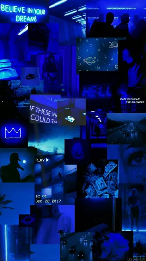 Enigmatic Black Light Blue Aesthetic Tumblr Wallpaper