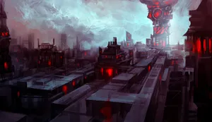 Enigmatic Silhouette Of Dark City At Night Wallpaper
