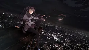 Enjoy A Black Anime Aesthetic Experience On Your Pc Wallpaper
