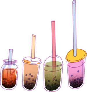 Enjoy A Cool Afternoon With Hot Bubble Tea Anime! Wallpaper