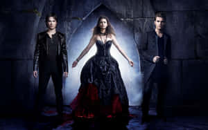 Enjoy The Adventures Of Elena And Stefan From The Vampire Diaries! Wallpaper