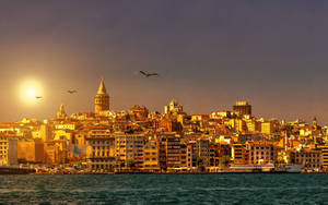 Enjoy The Beauty Of Istanbul, Turkey During Sunset Wallpaper