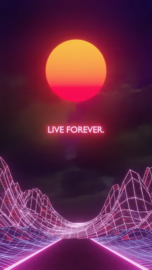 Enjoy The Beauty Of This Colorful Purple Neon Aesthetic Computer. Wallpaper