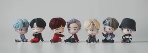Enjoy The Fun And Cutest Looks Of Tiny Tan Bts Dolls! Wallpaper