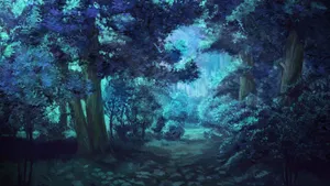 Enjoy The Tranquility Of A Gorgeous Anime Forest Wallpaper