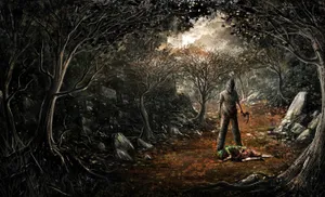 Enjoy The Tranquility Of The Forest At Night Wallpaper