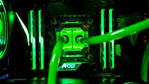 Enjoy Your Virtual World With This Beautiful Green Aesthetic Desktop Wallpaper