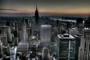 Enjoying A Beautiful Evening View Of Manhattan In New York City Wallpaper