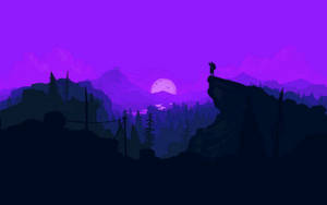 Enjoying A Magical Sunset From The Firewatch Cliffs Wallpaper