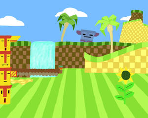 Enjoying A Perfect Summer Day In Green Hill Zone Wallpaper