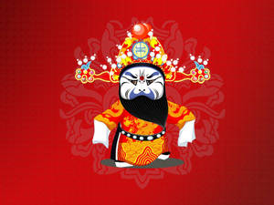 Enjoying A Performance Of Peking Opera Wallpaper