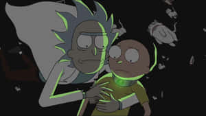 Enjoying A Relaxing Night Out In The Woods With Rick And Morty Wallpaper