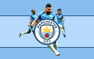 Enjoying Success Together: Manchester City Players Celebrating Their Victory Wallpaper