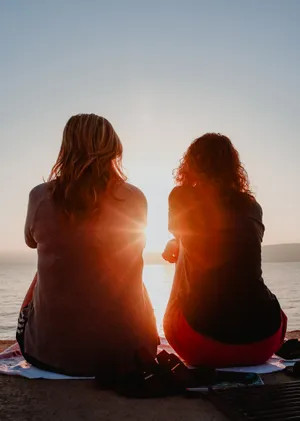 Enjoying Sunset With My Best Friend Wallpaper