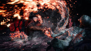 Enter The Battlefield And Unlock The Power Of The Super Nero To Take On The Most Formidable Enemy In Devil May Cry 5! Wallpaper