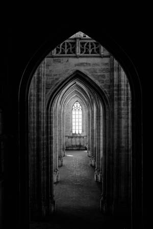 Enter The Hallway In Black Screen Wallpaper