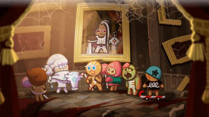 Enter The Spooky World Of Cookie Run: Haunted House Adventure Wallpaper