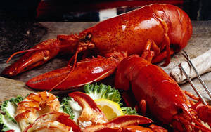 Enticingly Cooked Red Orange Lobster Wallpaper