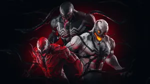 Epic Battle - Venom Faces Carnage In An Intense Battle! Wallpaper