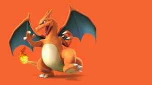 Epic Charizard Orange Background Wallpaper