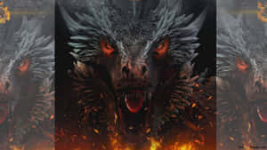 Epic Dragon Flying Above The Clouds Wallpaper