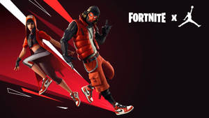 Epic Fortnite Skin In Red Jordan Aesthetic Wallpaper