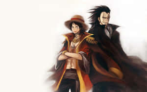 Epic Luffy And Monkey D Dragon One Piece Wallpaper