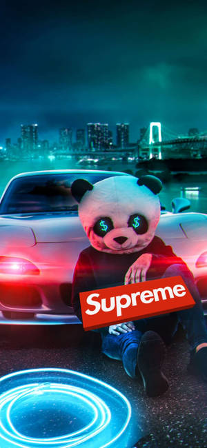 Epic Red Supreme With Panda Wallpaper