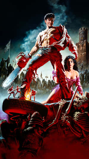 Epic Showdown In Evil Dead: Army Of Darkness Wallpaper