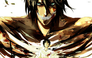 Eren Jaeger Preparing To Attack The Pure Titan Wallpaper