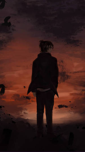 Eren Sunset Phone Wallpaper