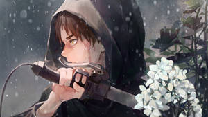 Eren Yeager Flowers Wallpaper