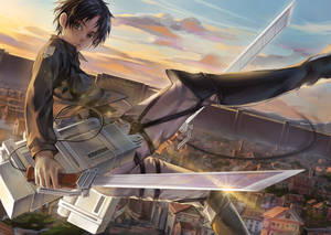 Eren Yeager Flying Wallpaper