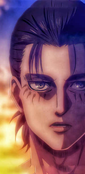 Eren Yeager Pfp With Sunset Sky Wallpaper
