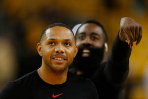 Eric Gordon & James Harden Focus Shot Wallpaper