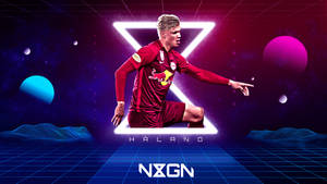 Erling Haaland Red Bull Player Vector Art Wallpaper