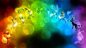 Espeon Eeveelutions Rainbow Wallpaper