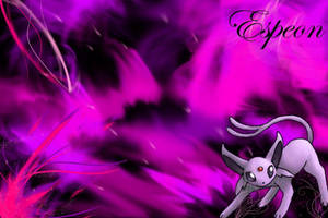 Espeon Neon Glow Wallpaper