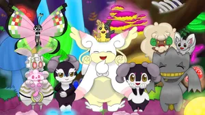 Espurr Among Psychic Pokemons Wallpaper