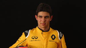 Esteban Ocon Black Backdrop Wallpaper